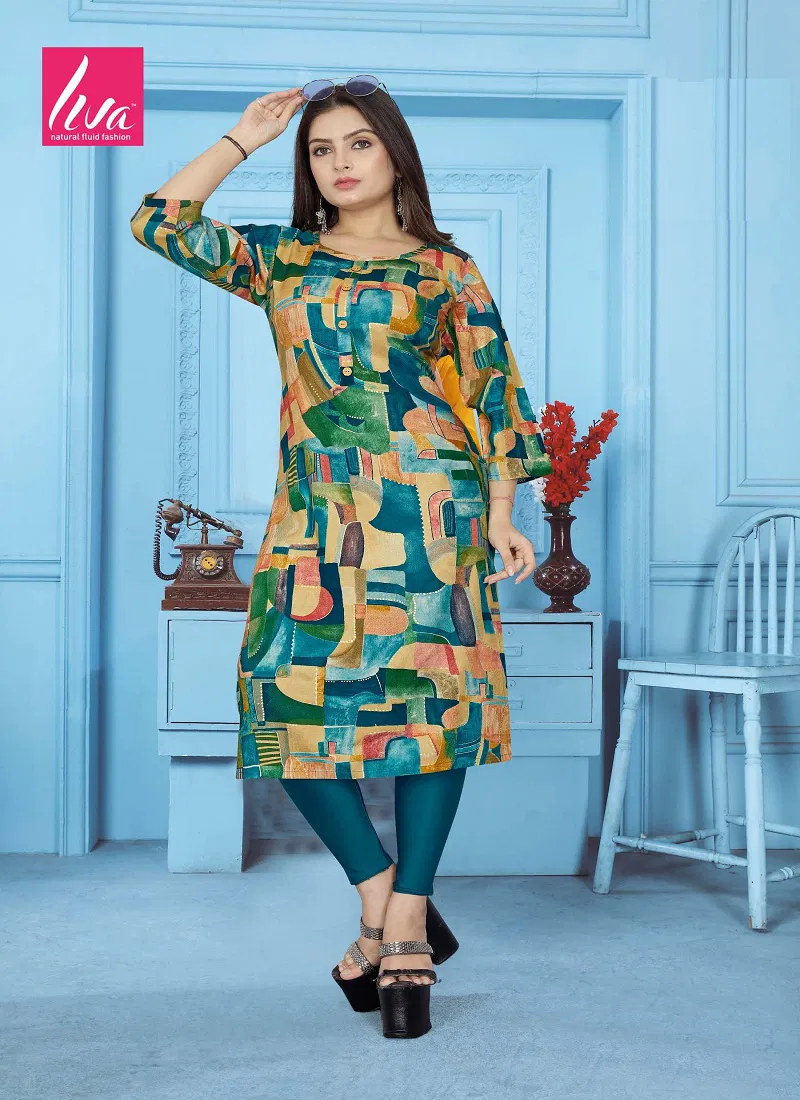 3 Selvi Ultra Premium Rayon Foil Printed Wholesale Kurti Suppliers In India Catalog